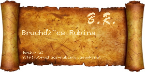 Bruchács Rubina névjegykártya